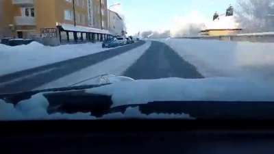 Driving in the City of Tampere today, Finland, -15°C, midday