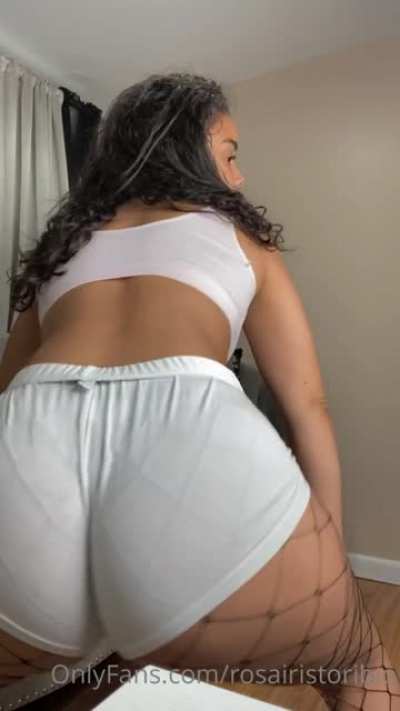 Showing Off Her Pussy Lips in White Shorts (Slow Motion)