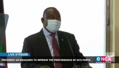 President Ramaphosa of South Africa gets his iPad stolen during a press conference