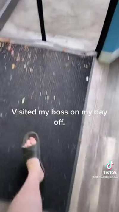 Such a nice guy visiting his boss on a day off
