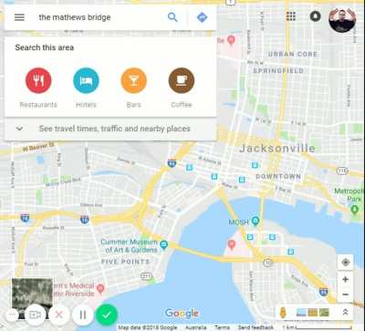 John Otto uses Google Maps to take it to the Mathews Bridge