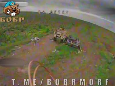 Russian FPV Drones Targeting Two Ukrainian DRG Soldiers In Ghillie Suits, 28th Of May 2024 Unknown Location. 
