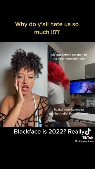 couldn't find the og video but found a duet. literal blackface bring called a joke