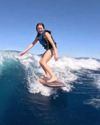 Wake surfing!