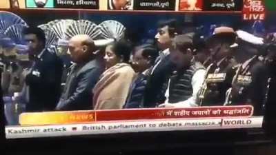14 February 2019 Rahul gandhi using his Mobile Phone and playing while others were paying respects to the brave Martyrs of Pulwama CRPF Jawans. Never Forget.
