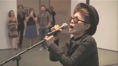 Yoko Ono makes a public 