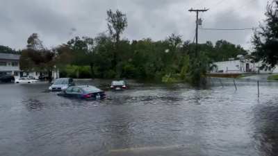 Our car during Hurricane Ian