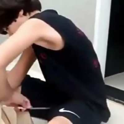 People trying to do knife tricks for the first time because it looks cool