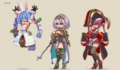 Pekora, Noel and Marine Happy MicroAMV (art: Twitter @sakuemonq, song: 8 Bit Universe - Happy)