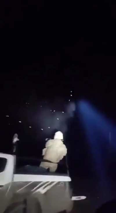Remarkable video footage has emerged of a Ukrainian mobile air defense crew in Kharkiv region shooting down a Russian drone at close range. Sound on!
