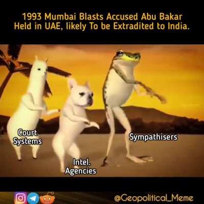 There are three Indias for Terrorists who get extradited. 😂
