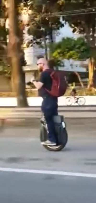 This is what happens when you tune your one-wheeler to exceed the road's speed limit