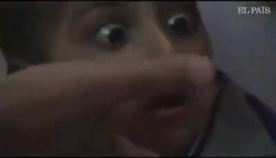 Found alive under the rubble, this Palestinian toddler is in shock & psychologically traumatised by the israeli bombing