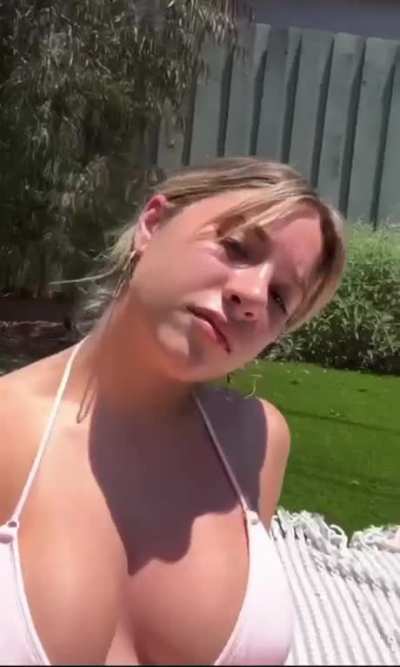 In a bikini top 