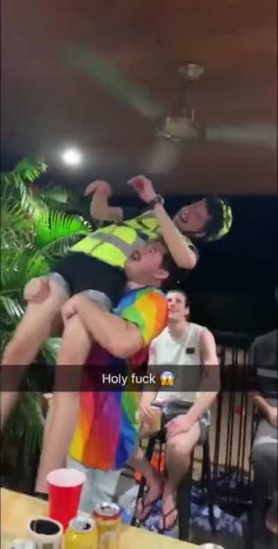 Great idea lets attack the ceiling fan with our heads