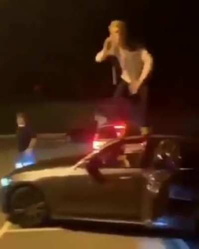 See how do you jump over...
