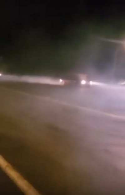 doing doughnuts on the street.