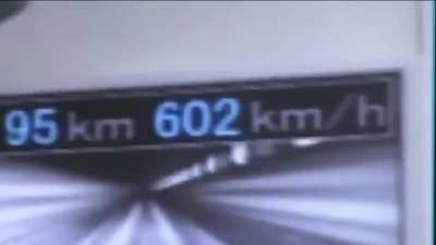 The fastest train in the world reaching a maximum speed of 603 km/h (374 MPH)