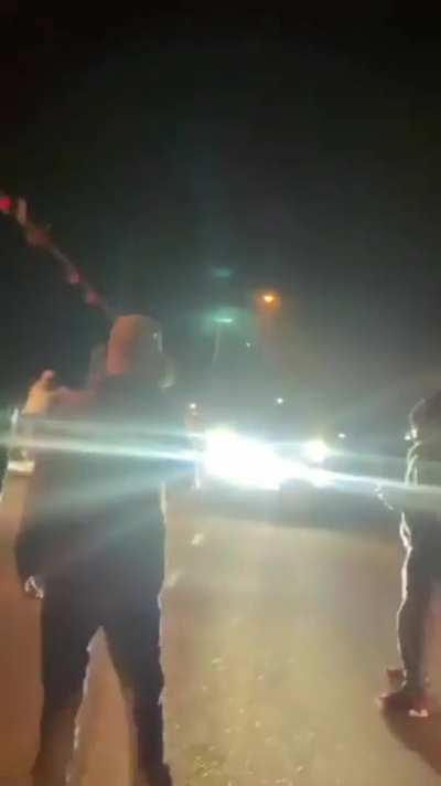 Some idiots in cars in Austin, Texas. Camerman the head idiot