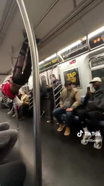 Street performer in the NYC Subway.