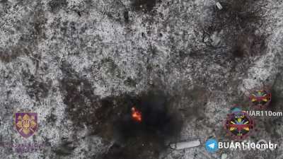 110th Brigade supports the Presidential Brigades defense of Avdiivka with drone support. Censored version. December 2023.