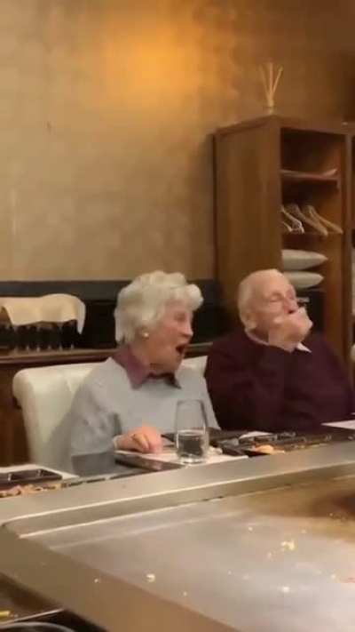 Grandma's first Hibachi dinner