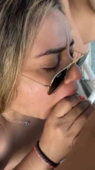 You guys like the other video so much, here’s a different much longer version 🥰 I love sucking cock in my backyard