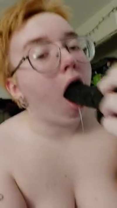 Vomiting on a dildo