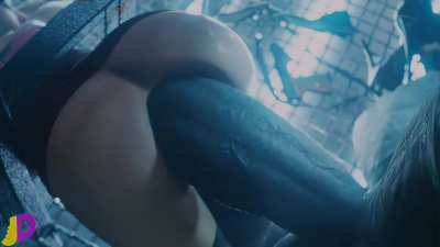 Ada Wong getting her ass demolished by Mr. X