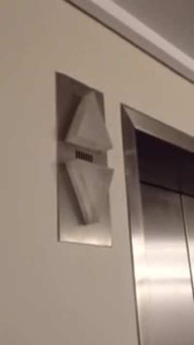 When the elevator shows up and sees that it's YOU