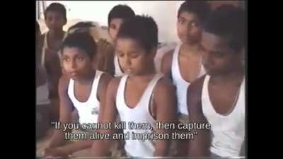 When Indoctrinate children to hate particular community.