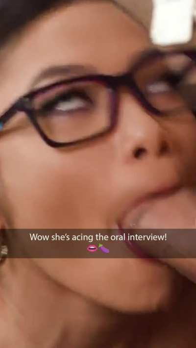 Your cute gf applied for a job at that jerk’s new company. He gave her an in person interview.