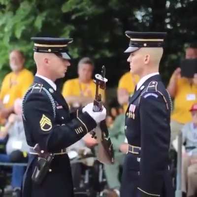 Silent Drill Platoon Single Rifle Inspection.