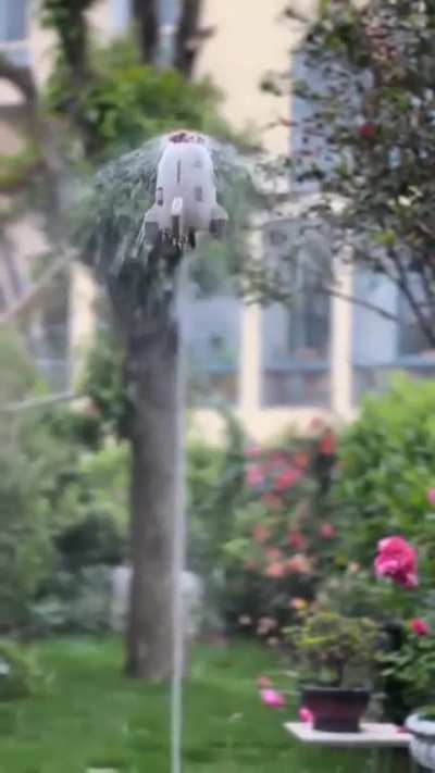 A rocket garden sprinkler