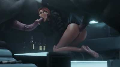 Commander Shepard spitroast by two horses (ZMSFM)