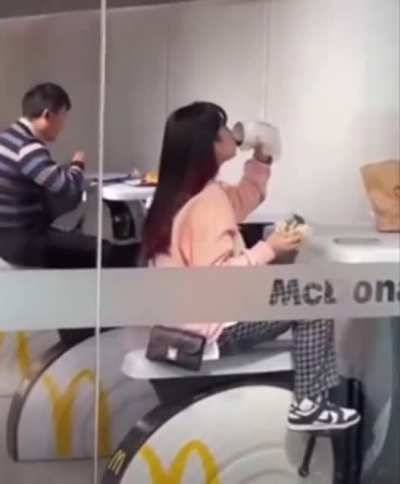 In China, you can now workout while eating fast food in McDonald's