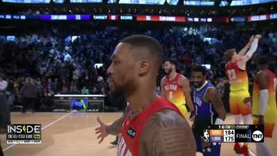[Highlight] Damian Lillard seals the 2023 NBA All Star game for Team Giannis with this triple, 184-175