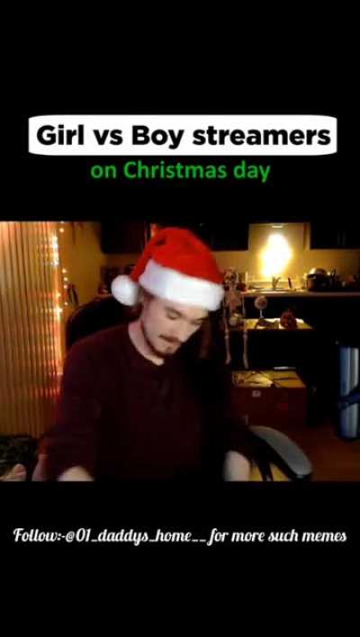 Girl vs boy streamers on Christmas day