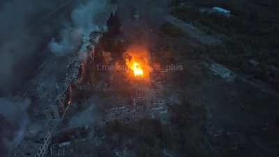 Ru pov Russian drone footage of artillery carpet bombing and destruction of Bakhmut