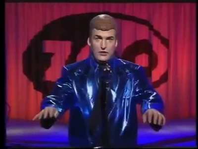 Mr Zed, a comedian perfectly mimicking a robot