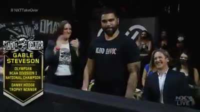 Stephanie McMahon marking out at Gable Stevenson