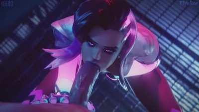 Sombra sucks the tip (Yeero, Volkor)