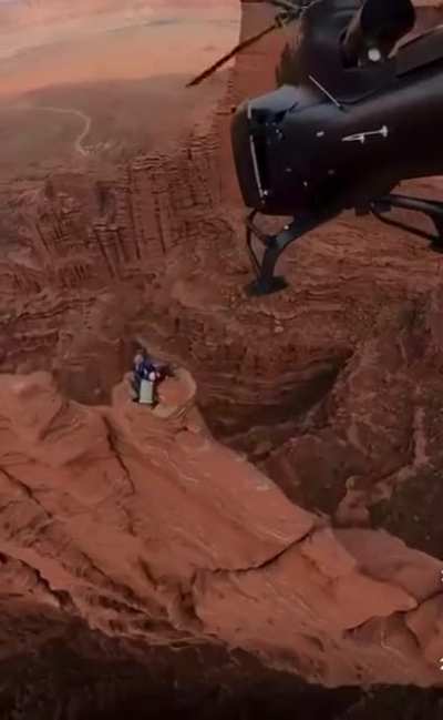 Helicopter drop off, Fisher tower, UT