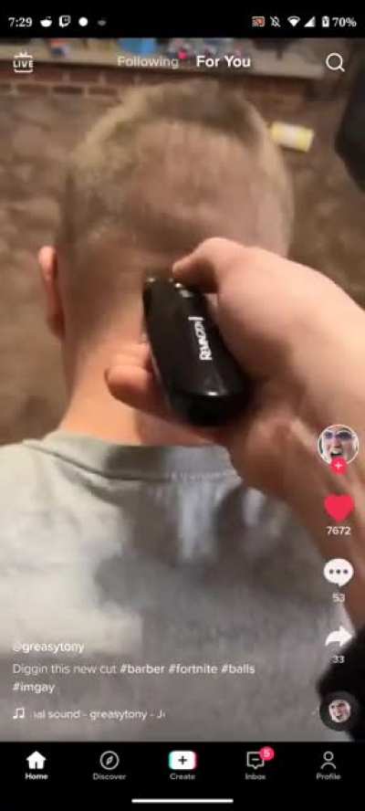 his perfect head of hair ruined