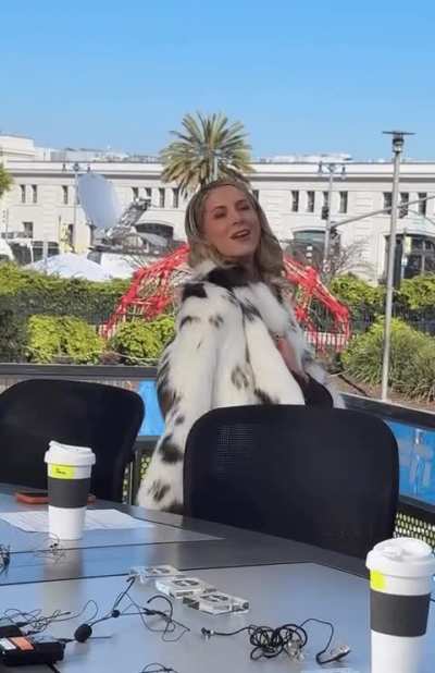 From her IG story - today on NFL live set