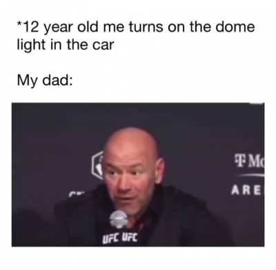Turning on the car light for one second