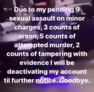 On further notice my court date has been postponed due to allegations of me “stabbing my ex wife 22 times” but whatever