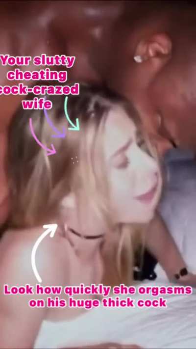 This is your wife cuck, she is completely engulfed by lust for a strangers huge, thick black cock. She’s supposed to be out with friends, but instead she’s being pounded senseless by a huge alpha black male, he fucks her hard and she squirts and cums as h