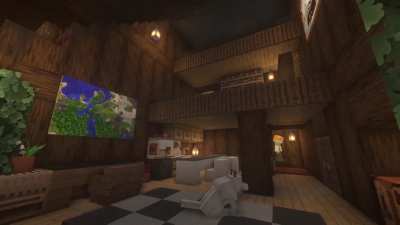 I built a modern house on a snowy mountain