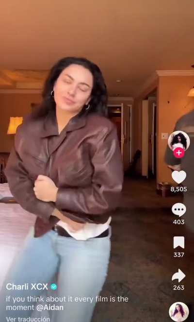 Charli makes a Tik Tok video using “Good Girls” from XCX World as a sound
